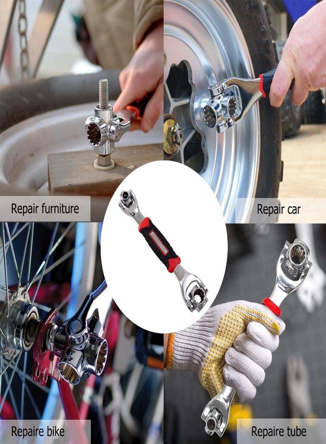 Orbica Tiger wrench 48 in 1 Swivel Head Multi Tool Spanne Tools Socket Works with Spline Bolts Multifunction PassTorx 360 Degree 6-Point Universal Furniture Car Repair, Hex end - Image 5